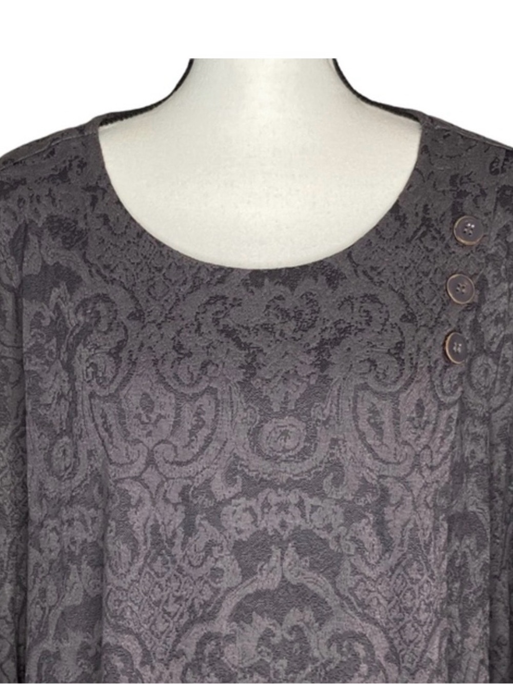 Habitat Long Sleeve Brocade Fabric Button Shoulder Detail Top Size XL - Picture 2 of 12